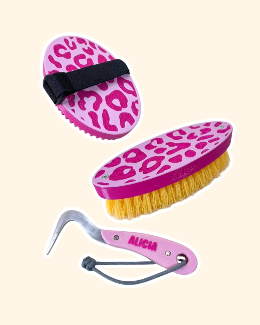 STARTER KIT Striglia + Brusca + Nettapiedi - Pink Leopard Edition