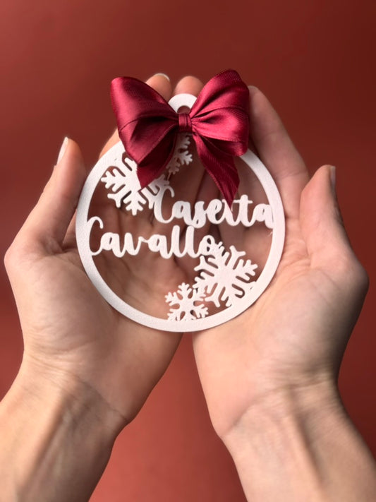 Pallina di Natale con Nome e Fiocco