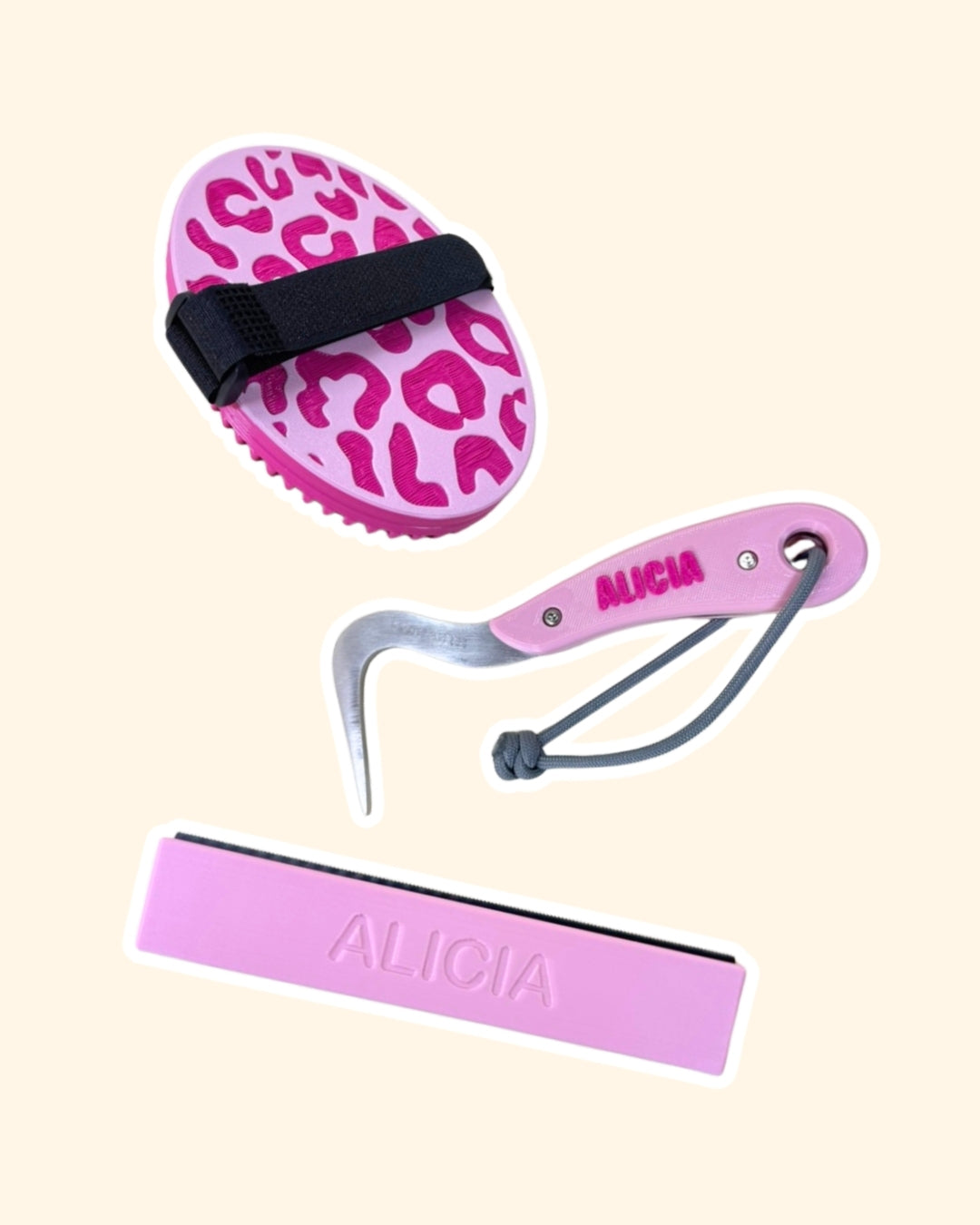 STARTER KIT Striglia + Pony Brush + Nettapiedi - Pink Leopard Edition